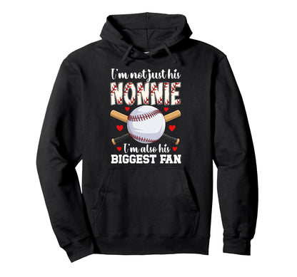 His Biggest Fan Baseball Nonnie Hoodie - Casual Everyday Wear for Adults - T-Shirt, Sweatshirt, Hoodie