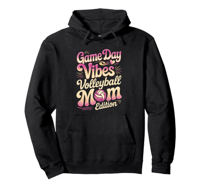 Game Day Vibes Volleyball Mom Squad Hoodie - Custom Art Print for Adults - T-Shirt, Sweatshirt, Hoodie