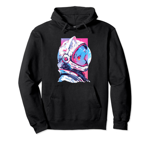 80S 90S Aesthetic Vaporwave Space Cat Hoodie - Streetwear Style for Adults - T-Shirt, Sweatshirt, Hoodie