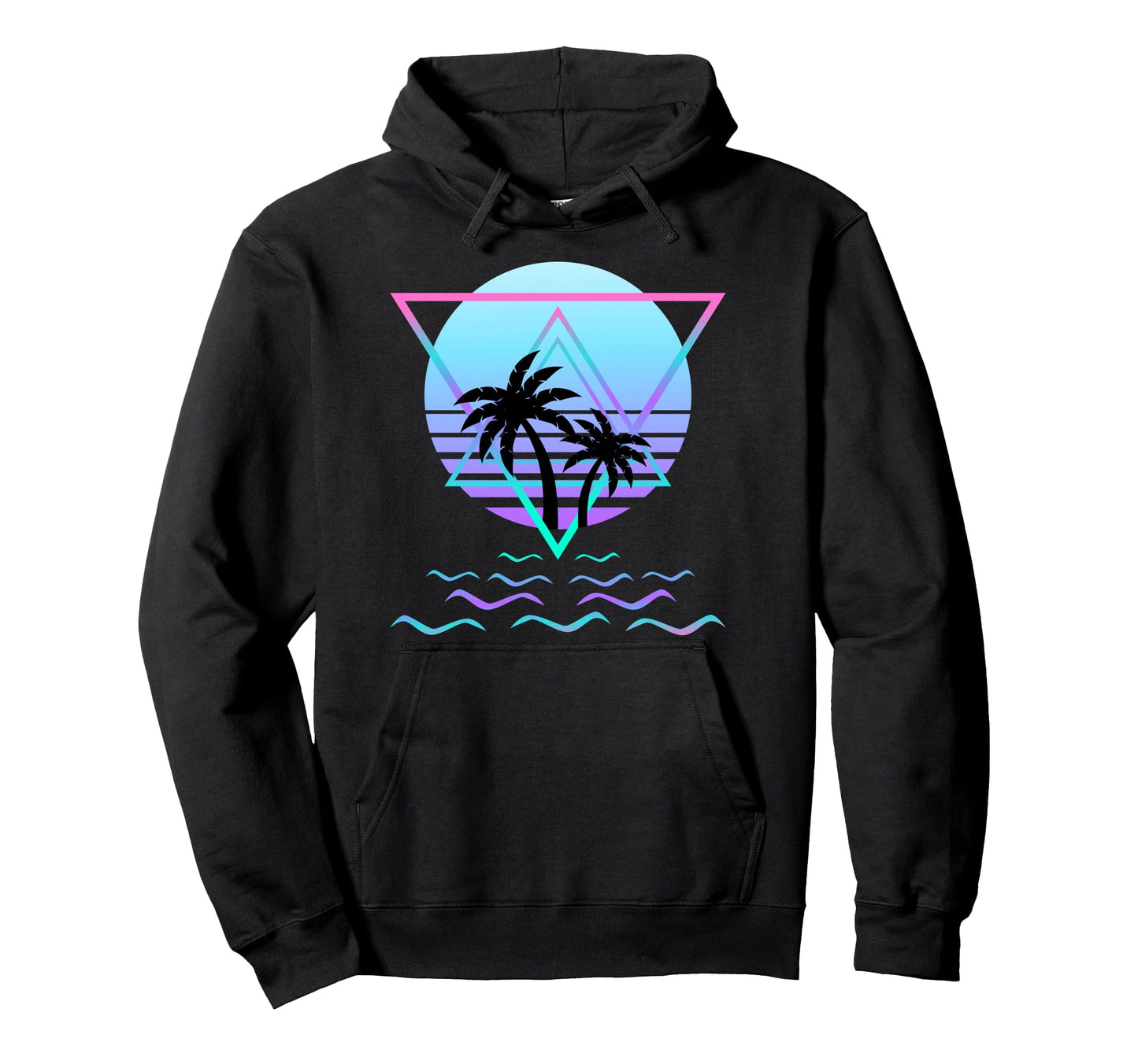 Beach Waves Sunset Vaporwave Japanese Hoodie - Trendy Graphic Unisex - T-Shirt, Sweatshirt, Hoodie