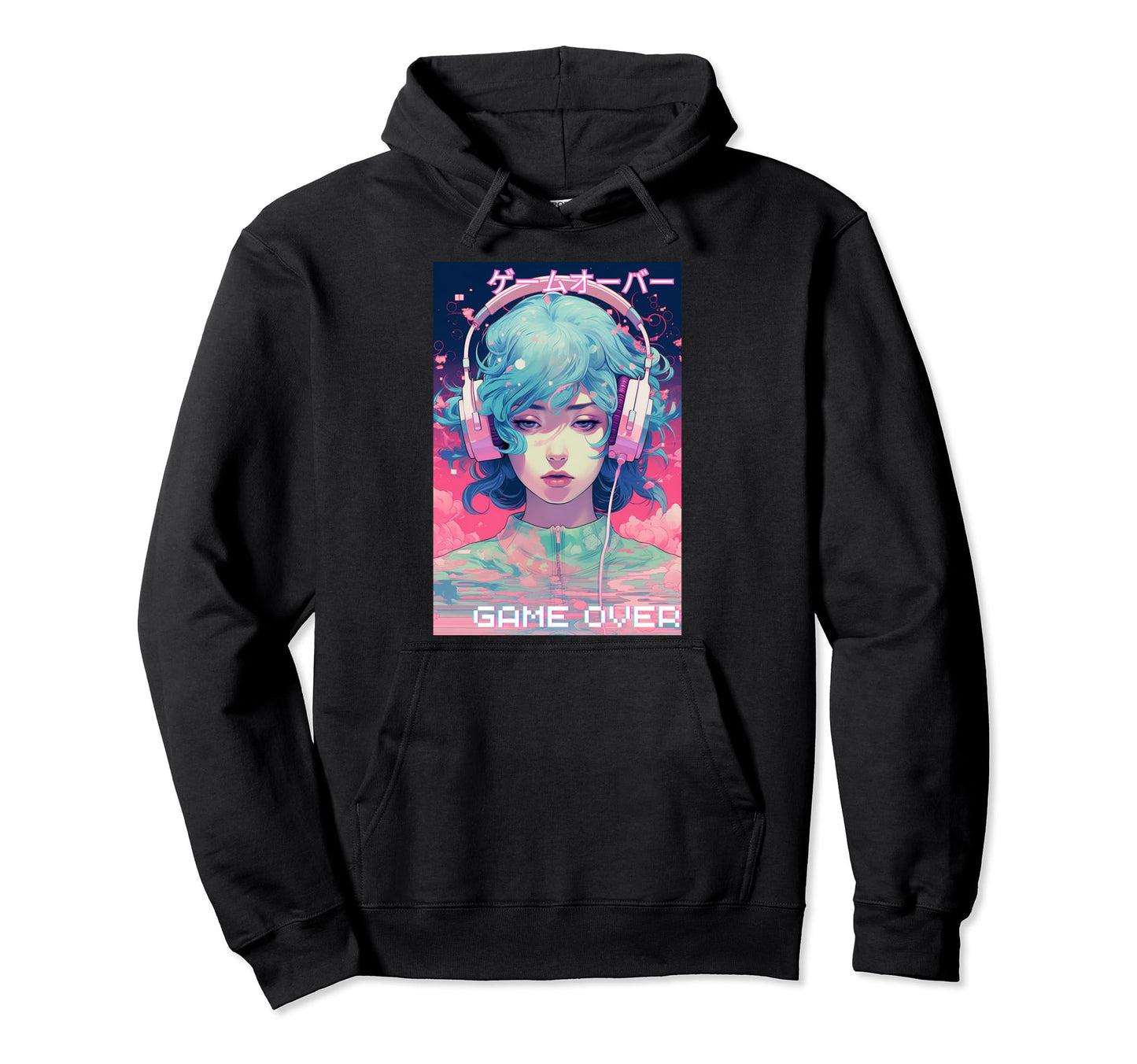 Japanese Vaporwave Sad Anime Hoodie - Casual Everyday Wear for Adults - T-Shirt, Sweatshirt, Hoodie