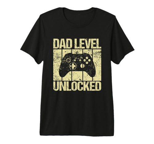 Dad Level Unlocked Gaming Controller T-Shirt - Minimalist Print Men Women - T-Shirt, Sweatshirt, Hoodie