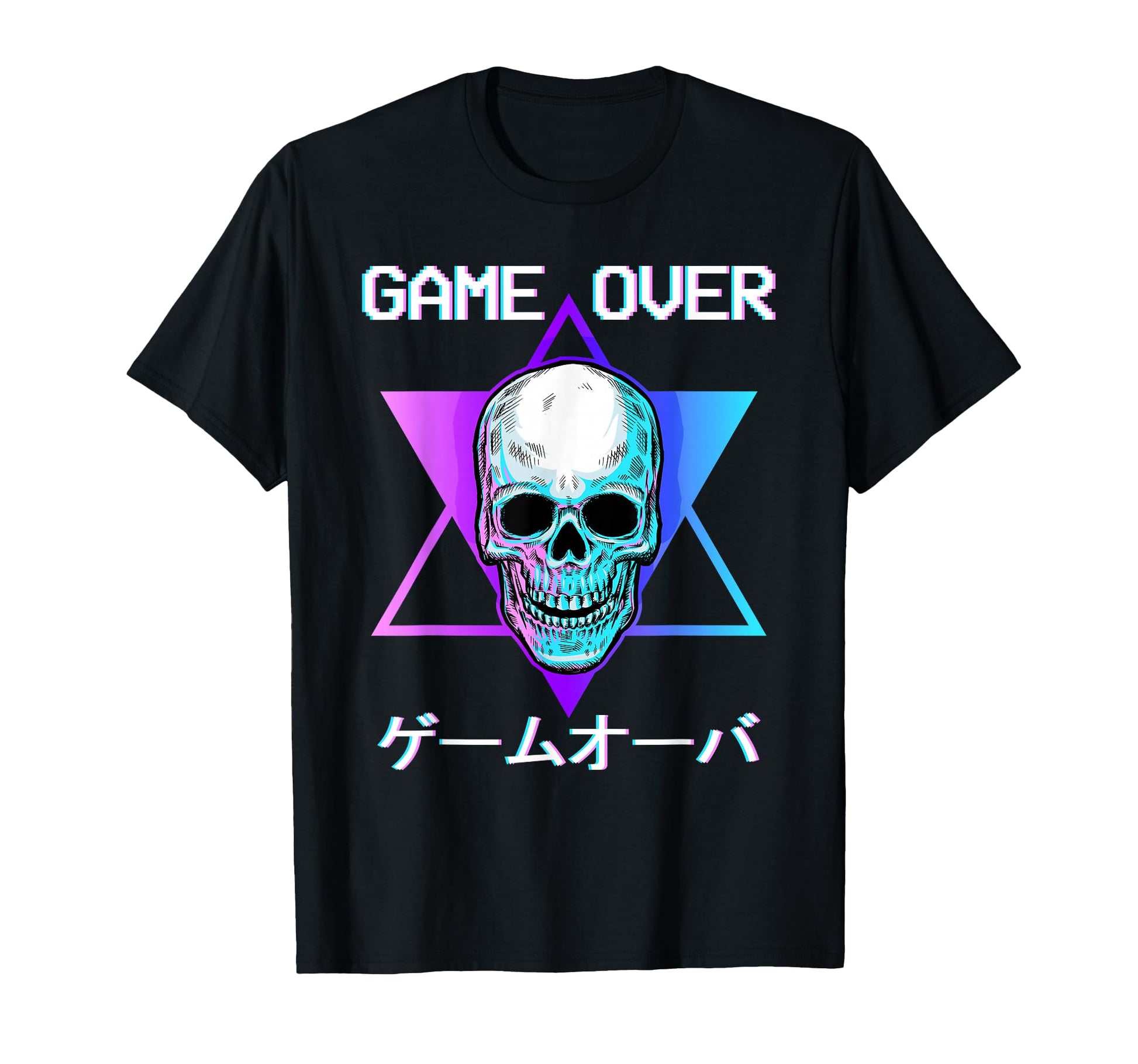 Gothic Skull Game Over Kanji Japanese T-Shirt - Graphic Print for Adults - T-Shirt, Sweatshirt, Hoodie
