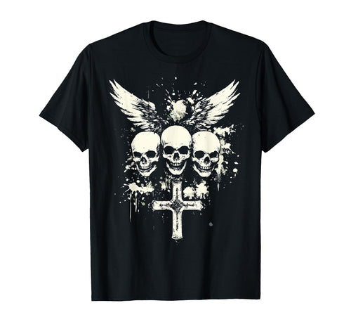 Skull Cross Goth Gothic Emo Alt T-Shirt - Fun Novelty Design Men Women - T-Shirt, Sweatshirt, Hoodie