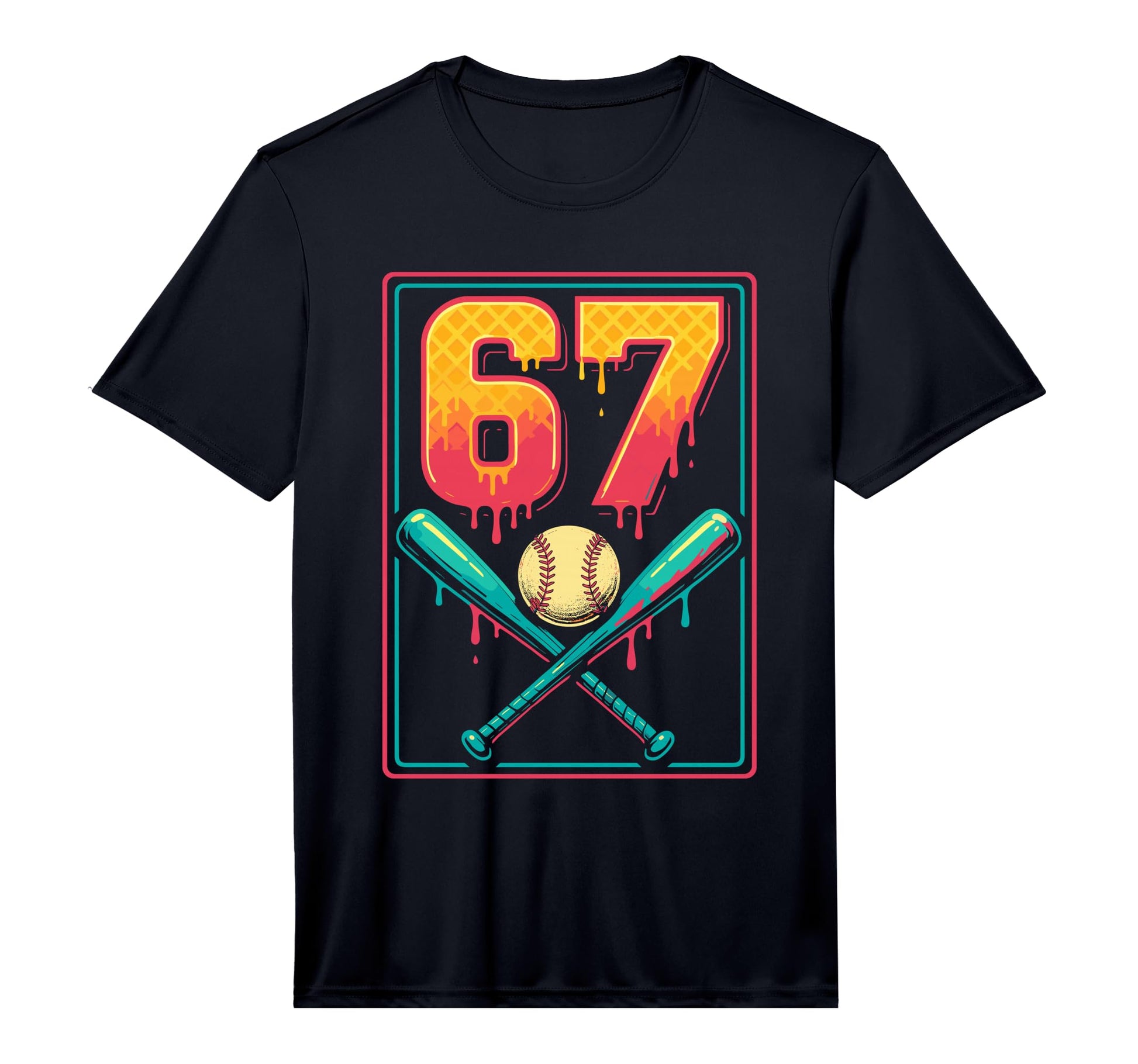 Ice Cream Drip Baseball Stuff 67 Meme T-Shirt - Graphic Print Men Women - T-Shirt, Sweatshirt, Hoodie
