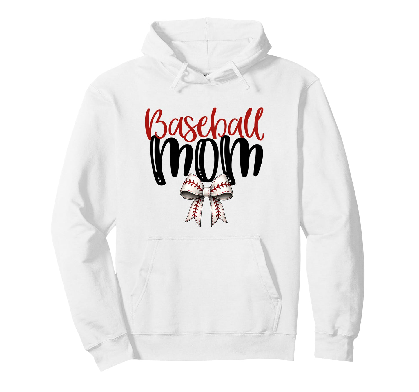 Baseball Mom Coquette Bow Game Day Hoodie - Novelty Apparel Men Women - T-Shirt, Sweatshirt, Hoodie