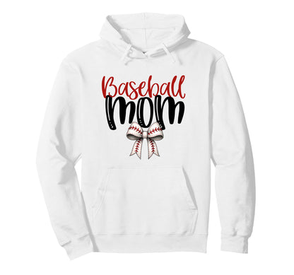 Baseball Mom Coquette Bow Game Day Hoodie - Novelty Apparel Men Women - T-Shirt, Sweatshirt, Hoodie