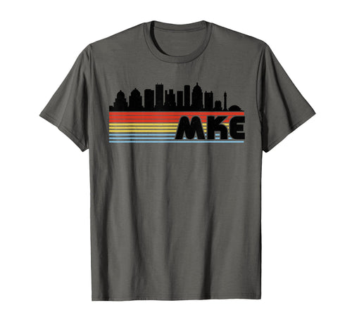 Mke Milwaukee Rainbow Striped City T-Shirt - Custom Art Print Unisex - T-Shirt, Sweatshirt, Hoodie