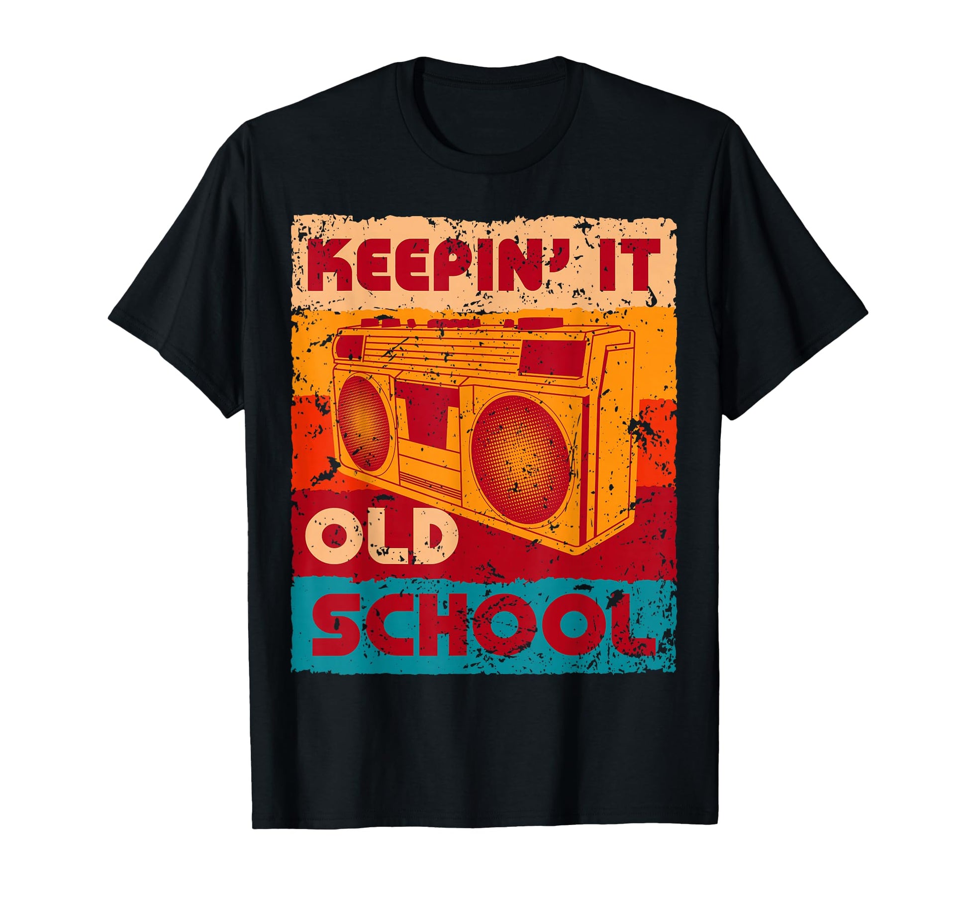 Keeping It Old School Boom Box 80S 90S T-Shirt - Custom Art Print Unisex - T-Shirt, Sweatshirt, Hoodie