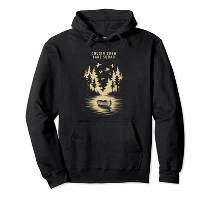 Cousin Crew Lake Squad Groovy Rainbow Hoodie - Trendy Graphic Unisex - T-Shirt, Sweatshirt, Hoodie