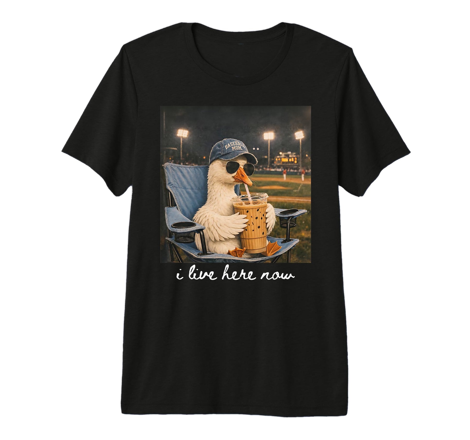 Funny Goose Baseball Mom Iced Coffee I T-Shirt - Graphic Print for Adults - T-Shirt, Sweatshirt, Hoodie