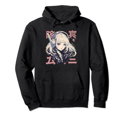 Anime Goth Grunge Demon Waifu Horror Hoodie - Trendy Graphic for Adults - T-Shirt, Sweatshirt, Hoodie