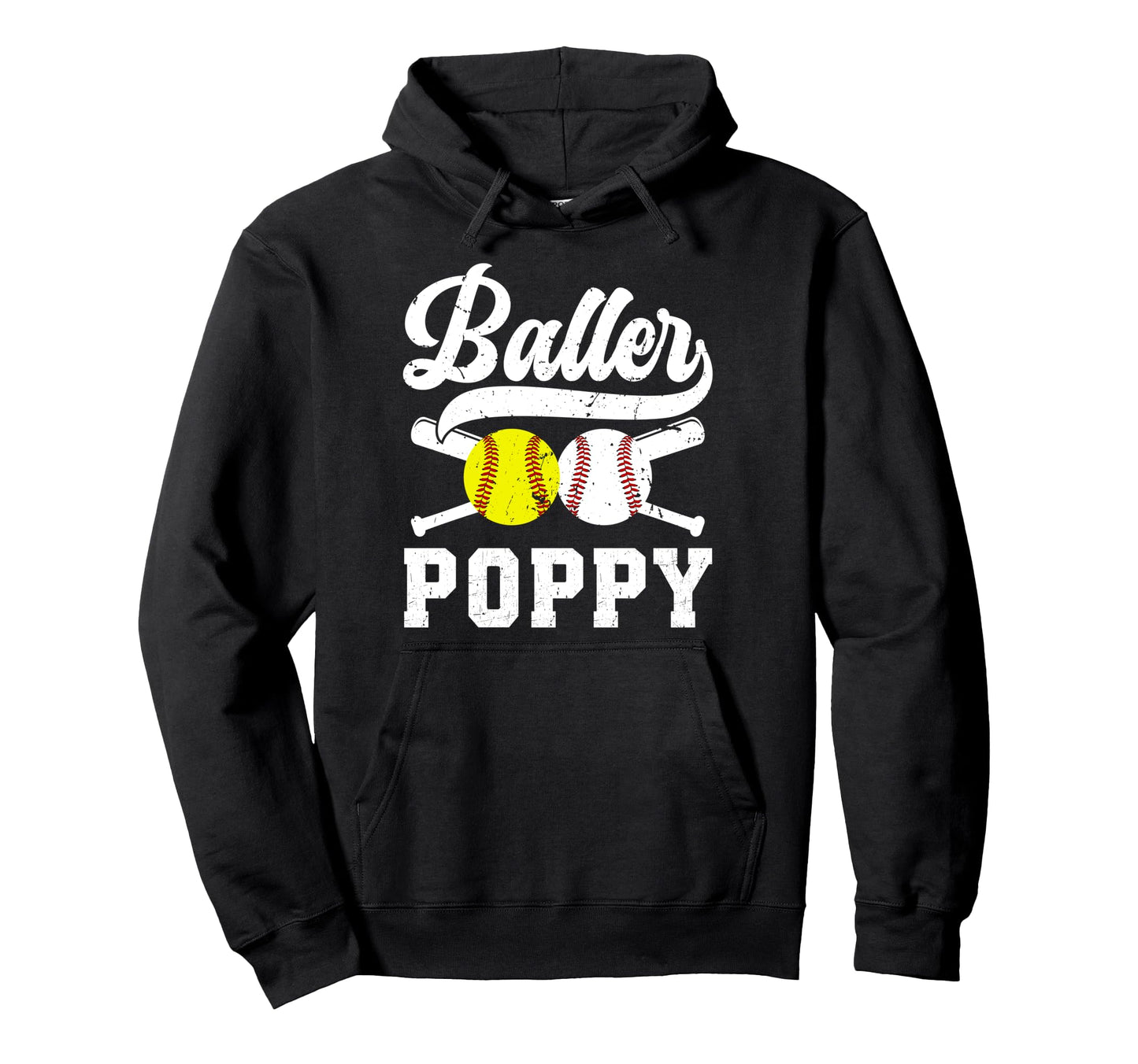 Baller Poppy Proud Softball Baseball Poppy Hoodie - Trendy Graphic Unisex - T-Shirt, Sweatshirt, Hoodie