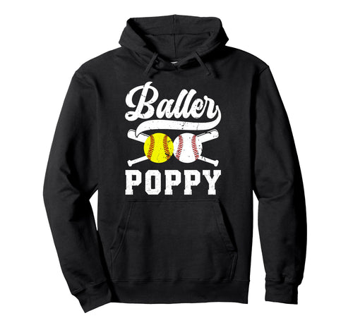 Baller Poppy Proud Softball Baseball Poppy Hoodie - Trendy Graphic Unisex - T-Shirt, Sweatshirt, Hoodie
