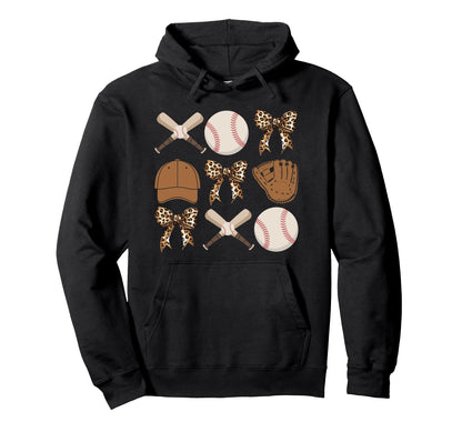 Baseball Coquette Bow Baseball Mom Sister Hoodie - Minimalist Print Unisex - T-Shirt, Sweatshirt, Hoodie