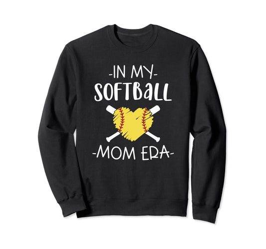 My Softball Mom Era Funny Softball Sweatshirt - Unique Graphic for Adults - T-Shirt, Sweatshirt, Hoodie