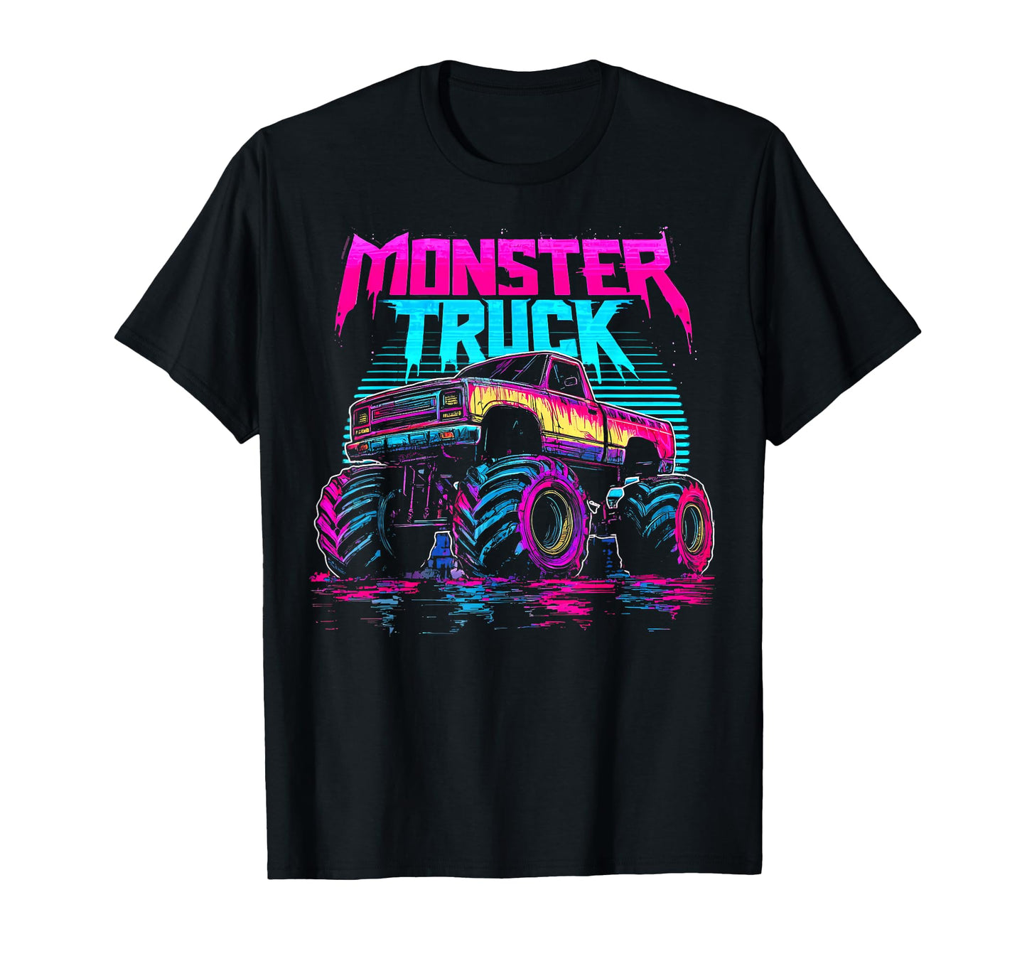 Monster Truck 4 Wheeler Vaporwave T-Shirt - Custom Art Print Unisex - T-Shirt, Sweatshirt, Hoodie