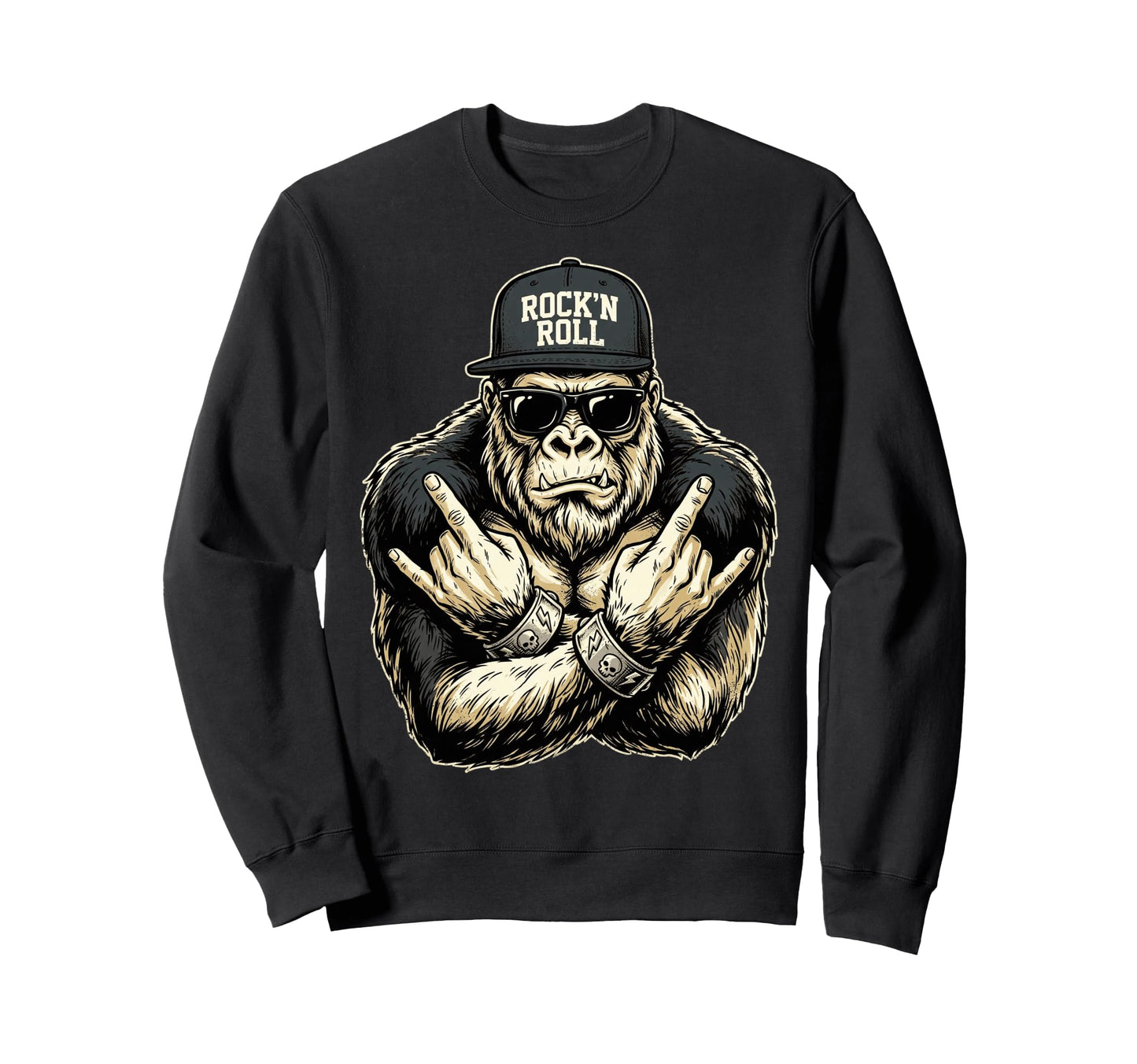 Bigfoot Rock Sasquatch Heavy Sweatshirt - Fun Novelty Design for Adults - T-Shirt, Sweatshirt, Hoodie
