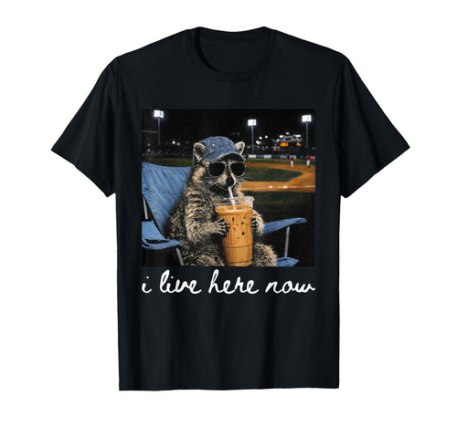 Funny Raccoon Ballfield Baseball Field I T-Shirt - Custom Art Print Unisex - T-Shirt, Sweatshirt, Hoodie