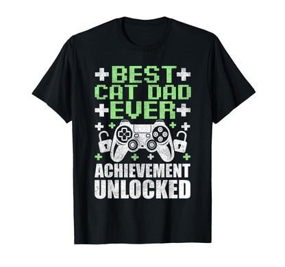 Gamer Cat Dad Best Cat Dad Ever T-Shirt - Graphic Print for Adults - T-Shirt, Sweatshirt, Hoodie