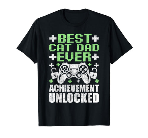 Gamer Cat Dad Best Cat Dad Ever T-Shirt - Graphic Print for Adults - T-Shirt, Sweatshirt, Hoodie