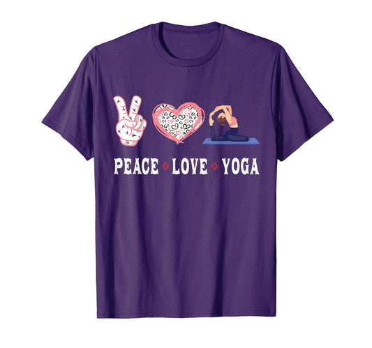 Yoga Lovers Player Fans Peace Love Yoga T-Shirt - Custom Art Print Unisex - T-Shirt, Sweatshirt, Hoodie