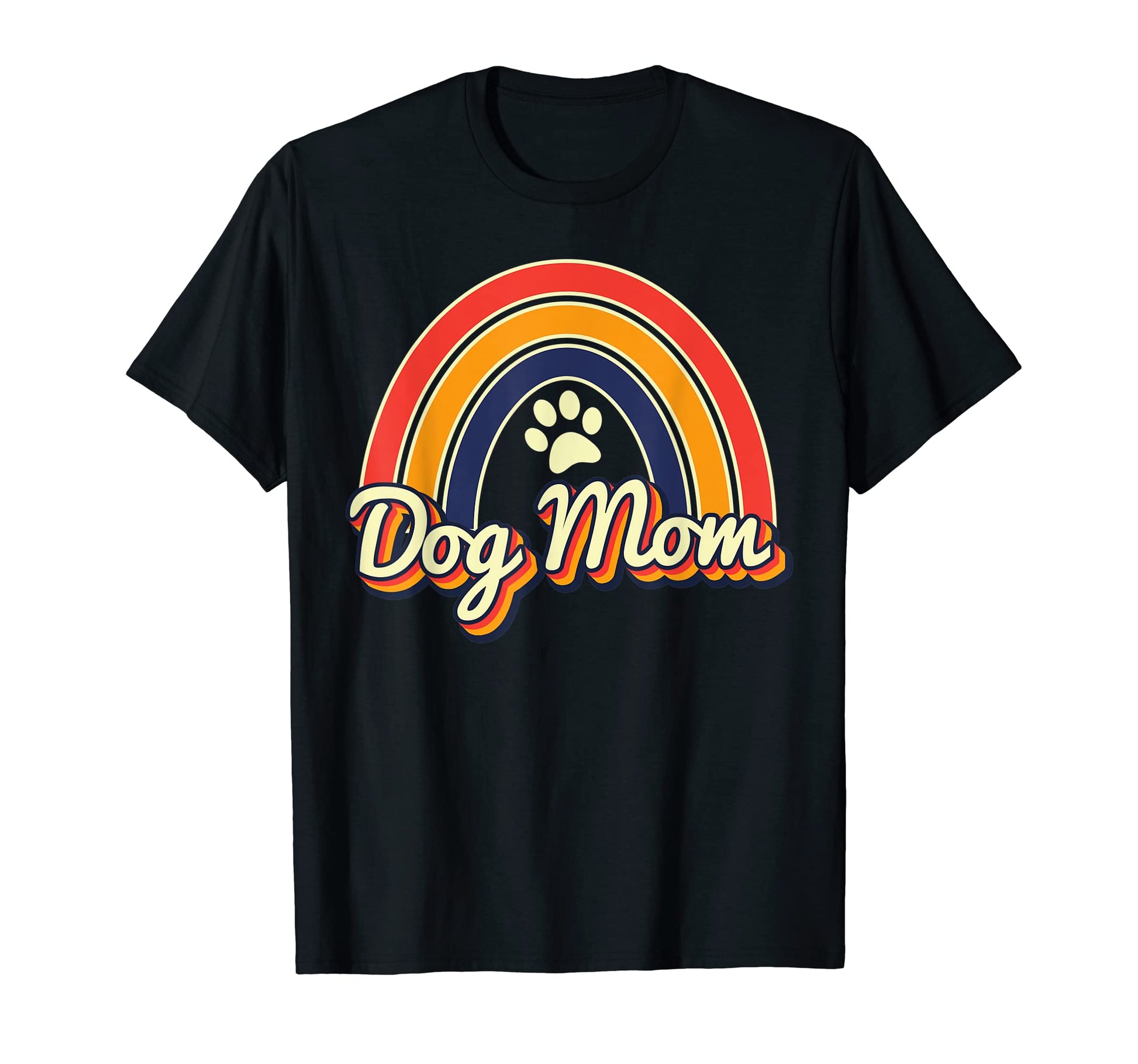 Dog Mom Dog Paw Rainbow T-Shirt - Minimalist Print Men Women - T-Shirt, Sweatshirt, Hoodie