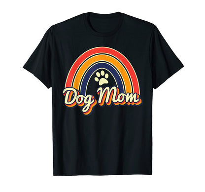 Dog Mom Dog Paw Rainbow T-Shirt - Minimalist Print Men Women - T-Shirt, Sweatshirt, Hoodie