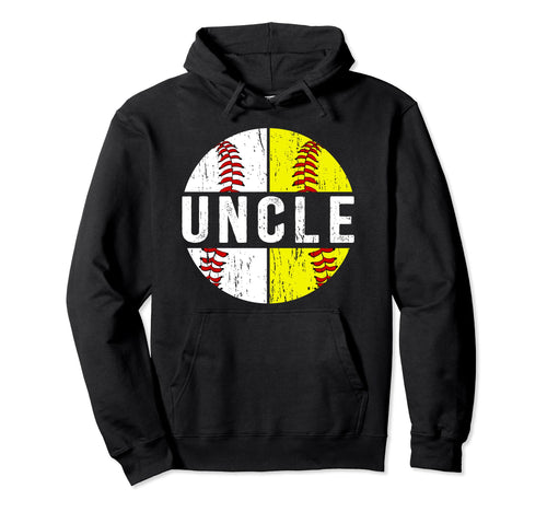 Softball Baseball Uncle Baseball Hoodie - Novelty Apparel for Adults - T-Shirt, Sweatshirt, Hoodie