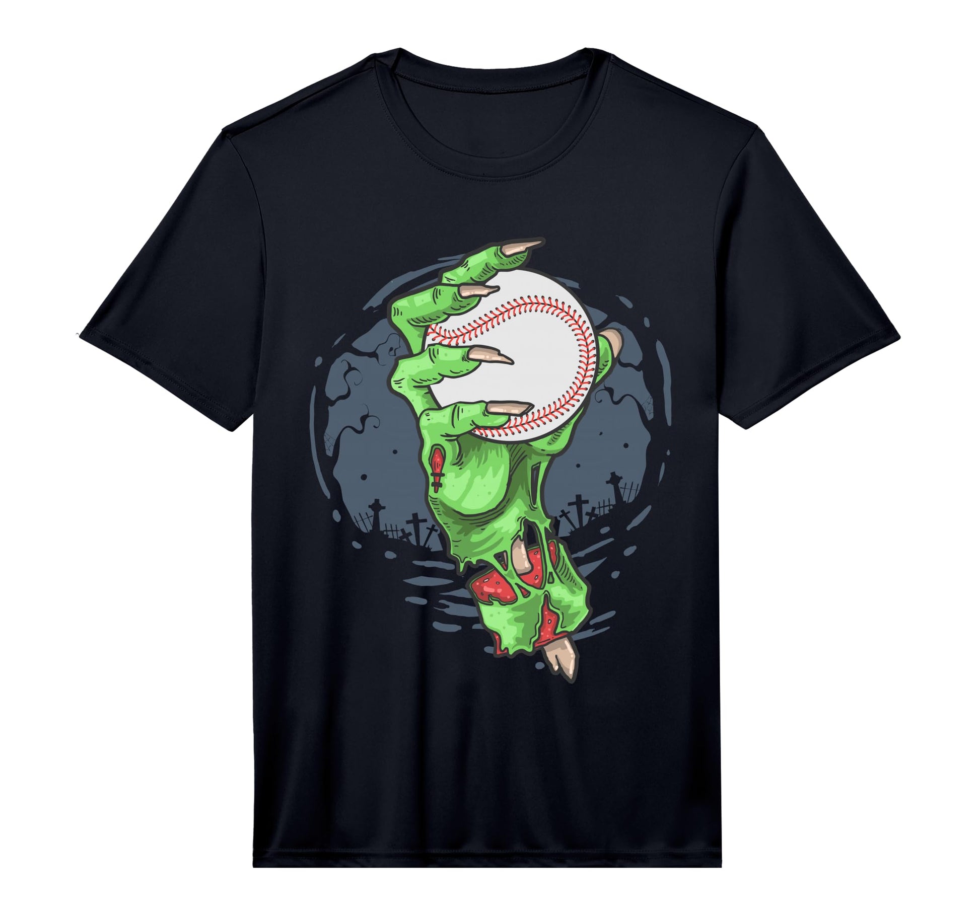 Baseball Zombie Hand Baseball Player T-Shirt - Graphic Print for Adults - T-Shirt, Sweatshirt, Hoodie