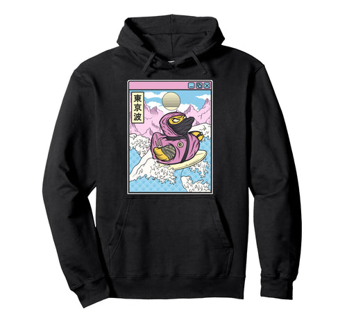 Surfing Ninja Rubber Duck Japanese Hoodie - Minimalist Print Men Women - T-Shirt, Sweatshirt, Hoodie
