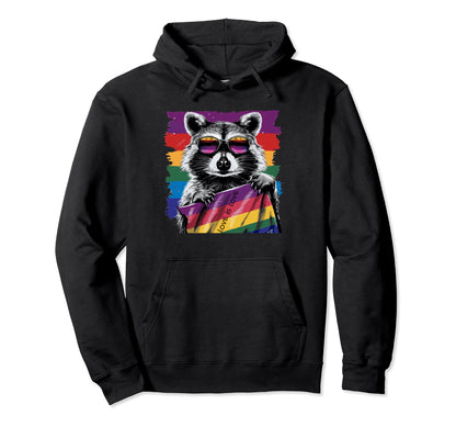 Funny Raccoon Love Sunglasses Hoodie - Fun Novelty Design for Adults - T-Shirt, Sweatshirt, Hoodie