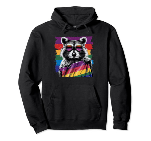 Funny Raccoon Love Sunglasses Hoodie - Fun Novelty Design for Adults - T-Shirt, Sweatshirt, Hoodie