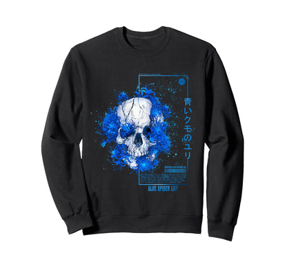 Spider Lily Bulbs Vaporwave Skull Flower Sweatshirt - Graphic Print Unisex - T-Shirt, Sweatshirt, Hoodie
