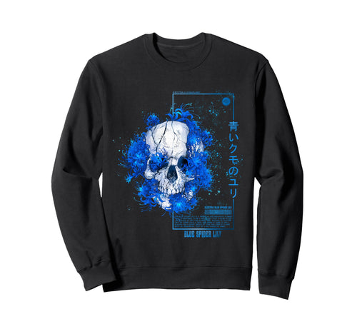 Spider Lily Bulbs Vaporwave Skull Flower Sweatshirt - Graphic Print Unisex - T-Shirt, Sweatshirt, Hoodie