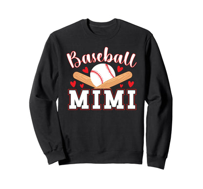 Baseball Mimi Grandma Baseball Player Sweatshirt - Novelty Apparel Unisex - T-Shirt, Sweatshirt, Hoodie
