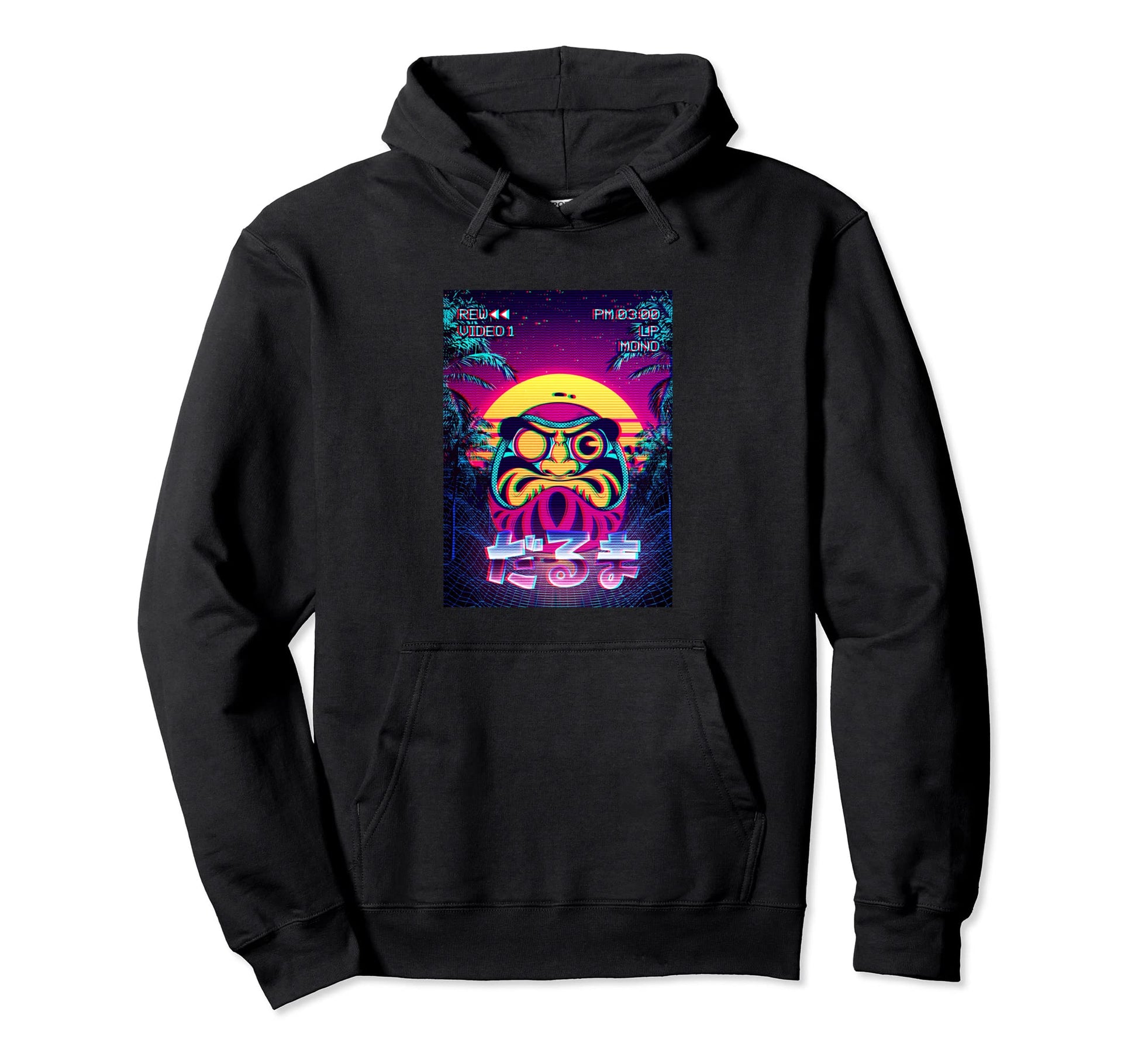 Daruma Doll Vaporwave Aesthetic Hoodie - Graphic Print Unisex - T-Shirt, Sweatshirt, Hoodie