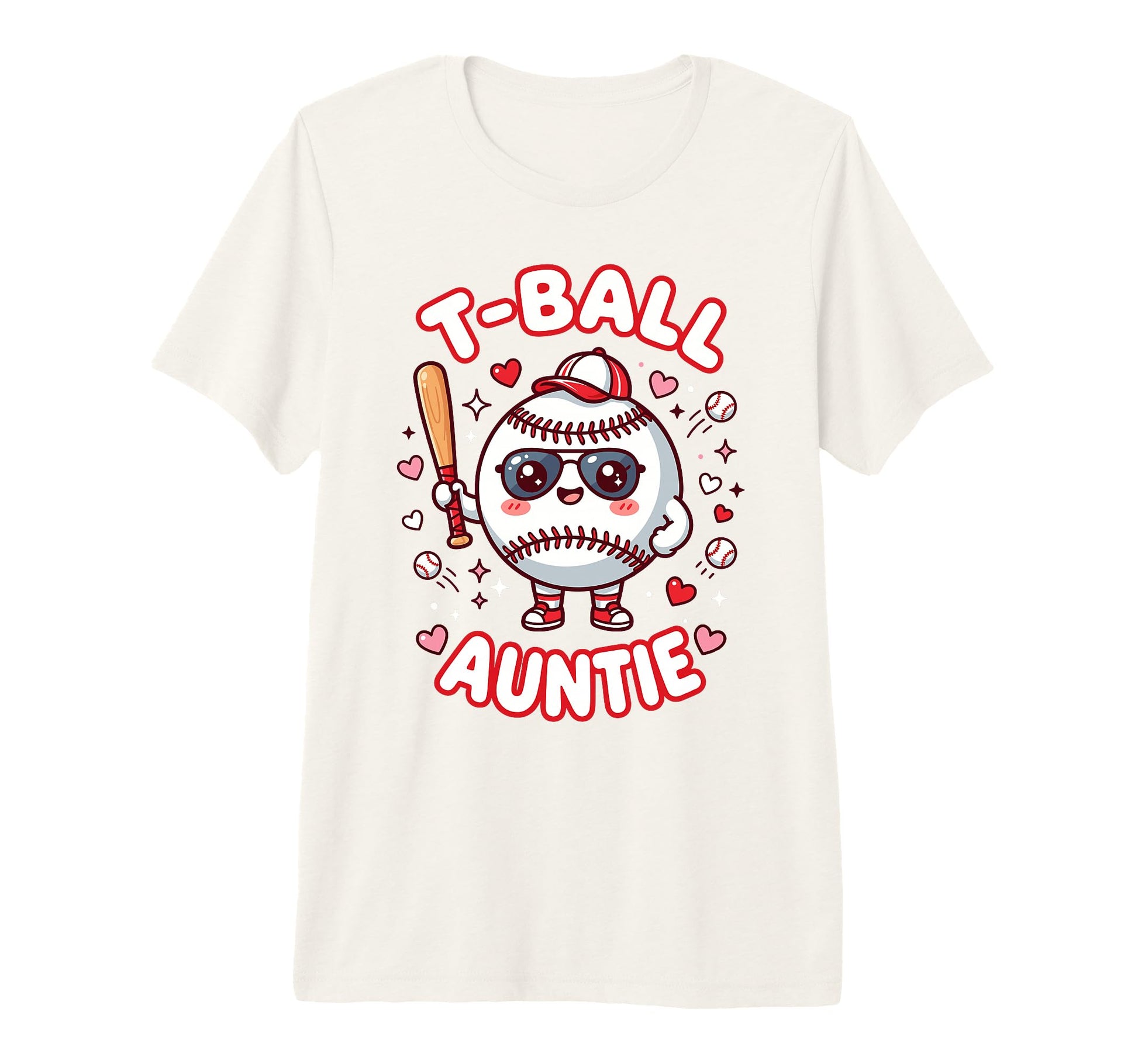 Funny T Ball Auntie Softball Ball T-Shirt - Fun Novelty Design for Adults - T-Shirt, Sweatshirt, Hoodie