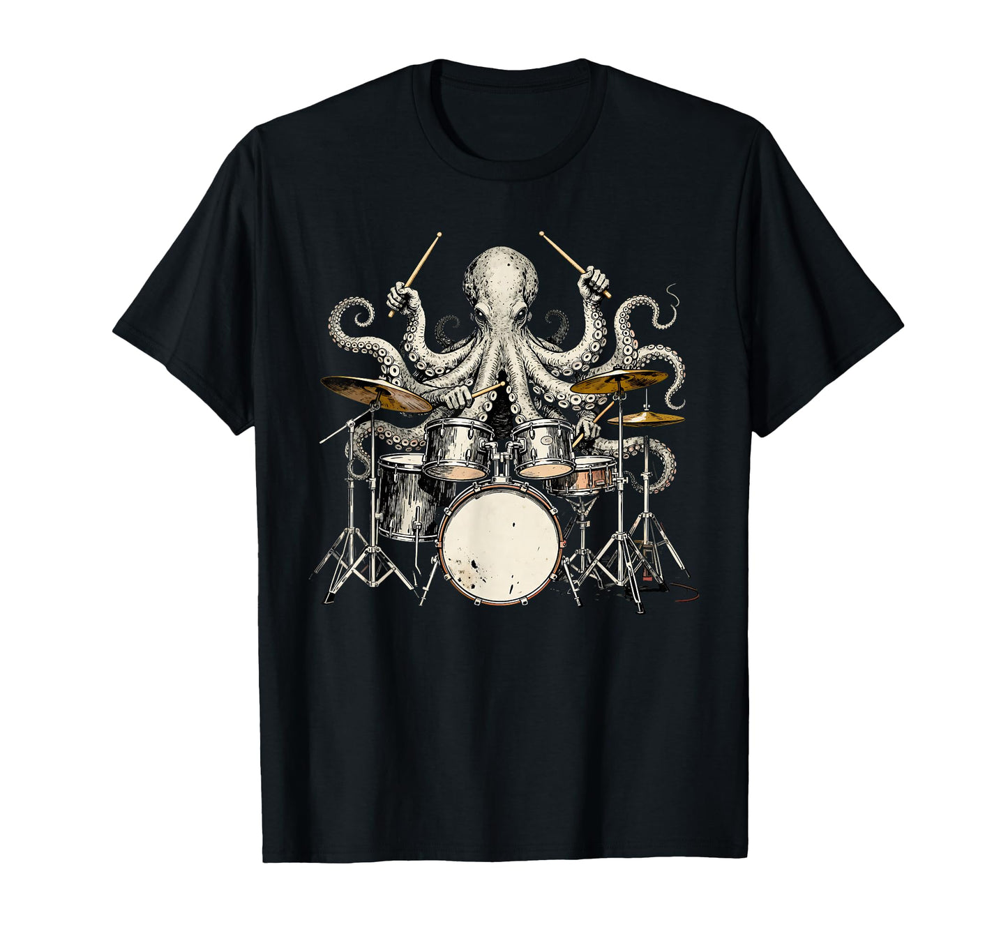 Octopus Playing Drums Funny Drummer T-Shirt - Aesthetic Graphic for Adults - T-Shirt, Sweatshirt, Hoodie