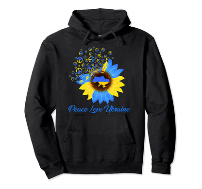 Peace Love Ukraine Sunflower Ukrainian Hoodie - Streetwear Style Unisex - T-Shirt, Sweatshirt, Hoodie