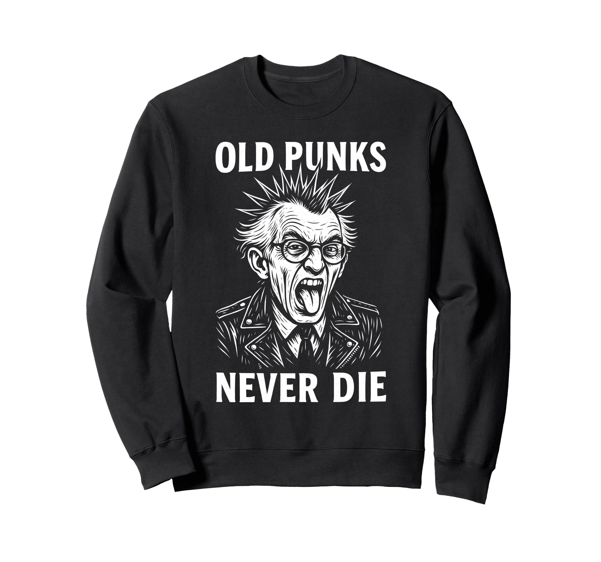 Old Punks Never Die 90S Grunge Street Sweatshirt - Minimalist Print Unisex - T-Shirt, Sweatshirt, Hoodie