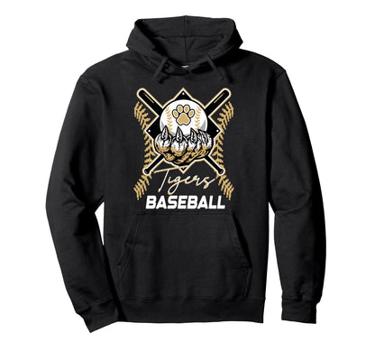 Tigers Baseball Mom Game Day Paw Gold Hoodie - Graphic Print for Adults - T-Shirt, Sweatshirt, Hoodie