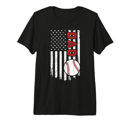 Mens Baseball Dad Us Flag Dad T-Shirt - Custom Art Print for Adults - T-Shirt, Sweatshirt, Hoodie