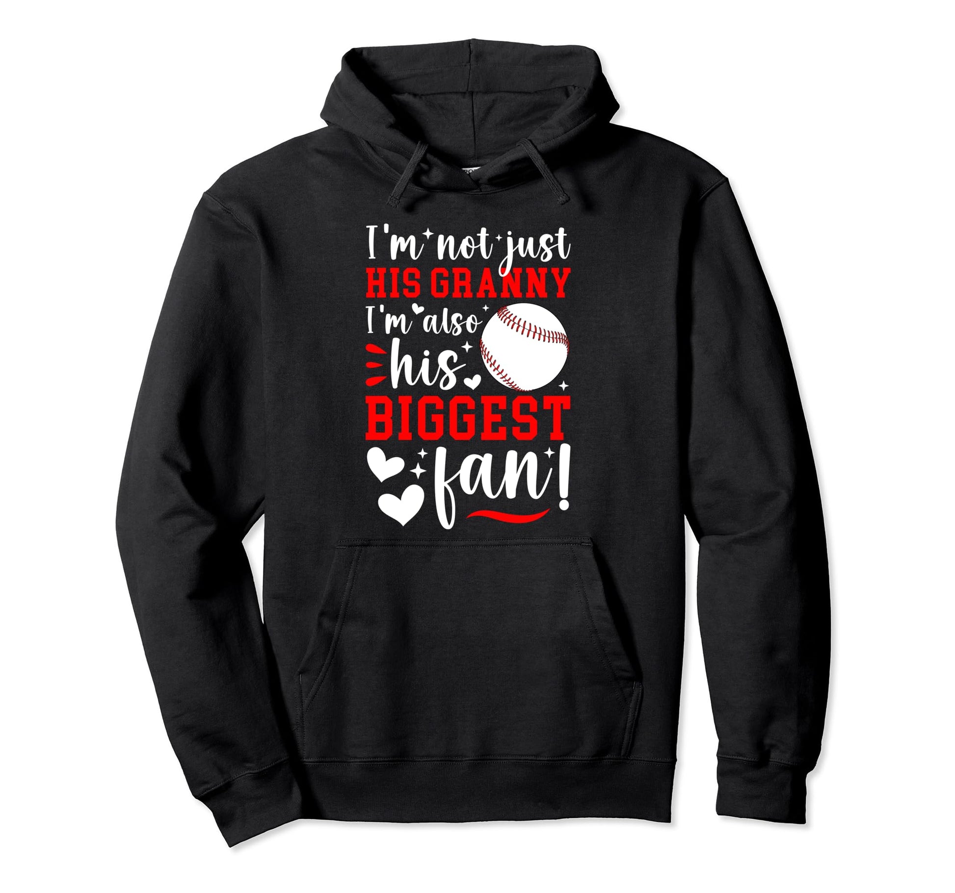 His Biggest Fan Baseball Granny Baseball Hoodie - Novelty Apparel Unisex - T-Shirt, Sweatshirt, Hoodie