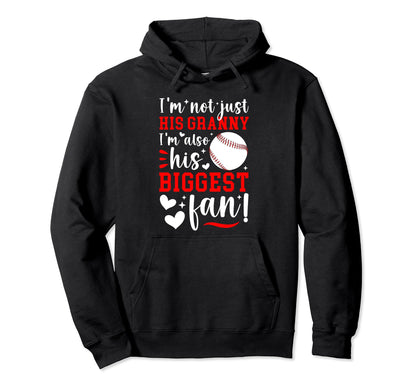 His Biggest Fan Baseball Granny Baseball Hoodie - Novelty Apparel Unisex - T-Shirt, Sweatshirt, Hoodie