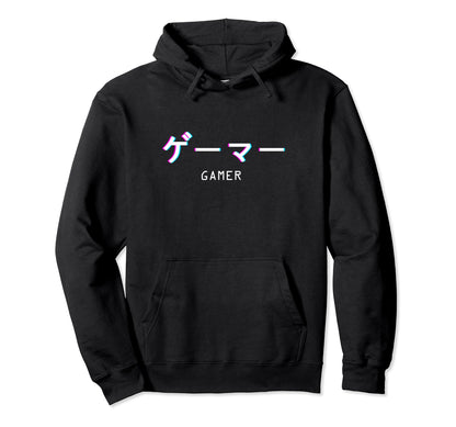 Aesthetic Gamer Gaming Japanese Text Hoodie - Casual Everyday Wear Unisex - T-Shirt, Sweatshirt, Hoodie