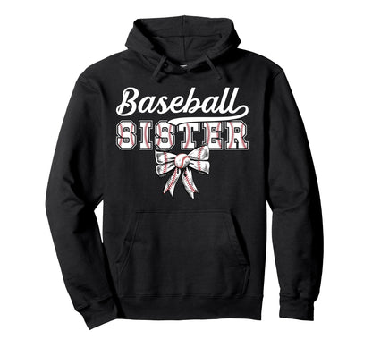 Baseball Sister Coquette Sister Baseball Hoodie - Streetwear Style Unisex - T-Shirt, Sweatshirt, Hoodie