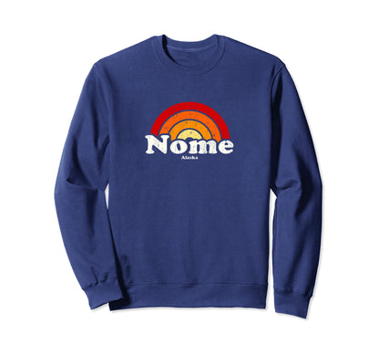 Nome Alaska Ak 70S Rainbow Sweatshirt - Trendy Graphic Men Women - T-Shirt, Sweatshirt, Hoodie