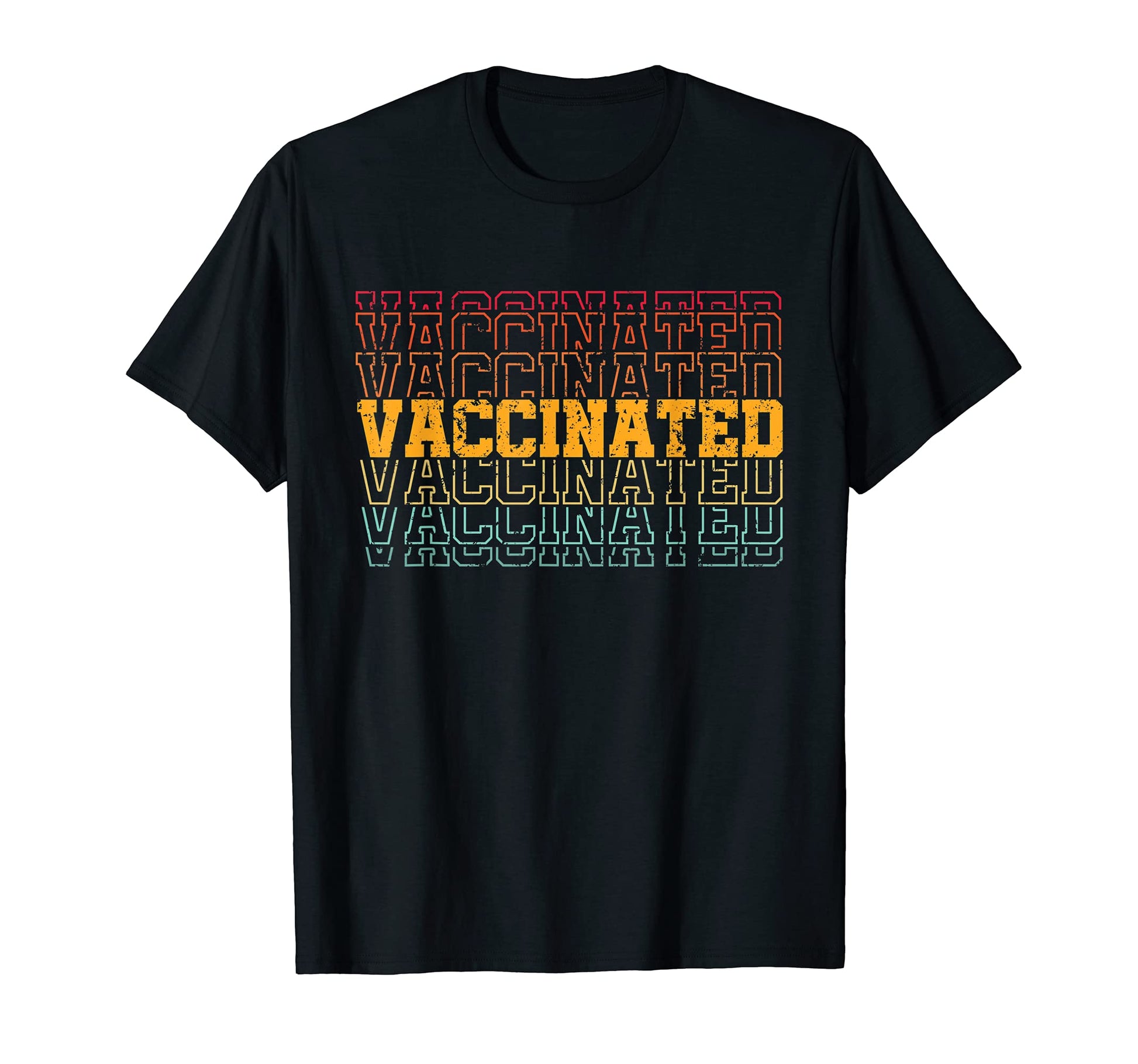 Vaccinated 2021 Rainbow T-Shirt - Trendy Graphic Men Women - T-Shirt, Sweatshirt, Hoodie