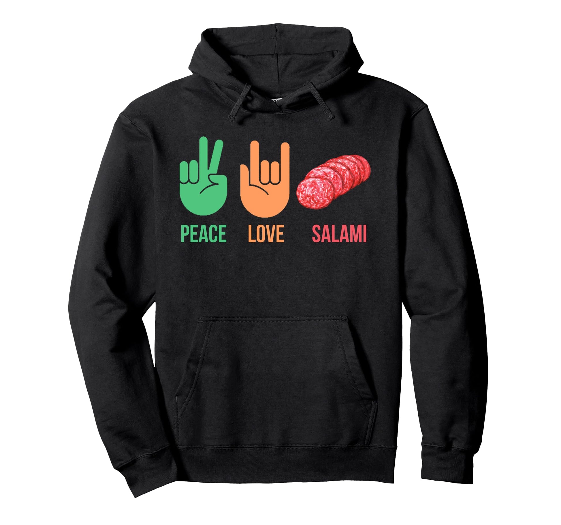 Salami Lover Costume Peace And Love Hoodie - Aesthetic Graphic Men Women - T-Shirt, Sweatshirt, Hoodie